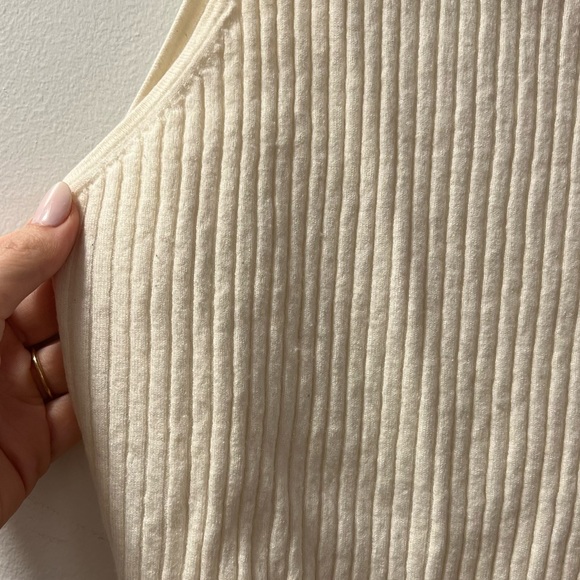 Babaton by Aritzia Wool Blend Waist Tie Cream Tunic - Picture 3 of 5